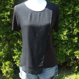Mango Casual Dual Layer Front Short Sleeve Blouse